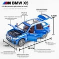 thumbnail image 6 of 1:32 BMW X5 SUV Alloy Car Diecast Model Sound & Light Pull Back Toy Car Central Control Ornaments Trendy Display Ornament Toy, 6 of 9