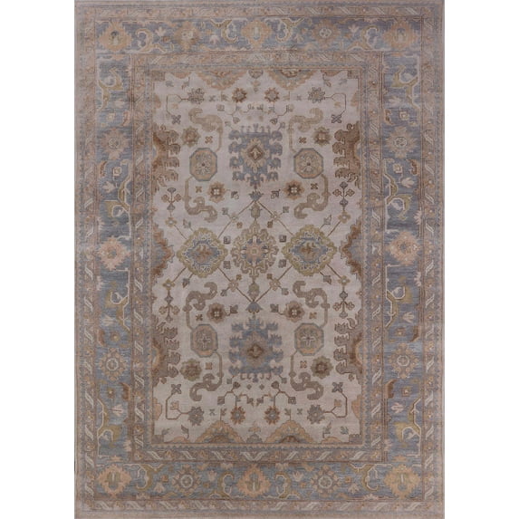 Ahgly Company Machine Washable Indoor Rectangle Industrial Modern Mauve Taupe Purple Area Rugs, 8' x 12'
