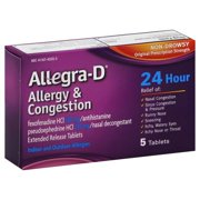 Chattem Allegra D Allergy & Congestion, 5 ea