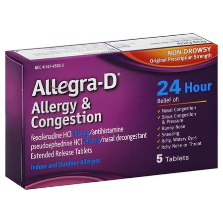 Chattem Allegra D Allergy & Congestion, 5 ea