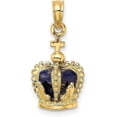 thumbnail image 3 of 14K Yellow Gold 3-D w/Enamel Crown w/Cross On Top Charm - 20.9mm, 3 of 7