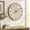 24 Inch Vintage Yellow Wall Clock, variant on 24 Inch Oval Wall Clock, Vintage Distressed Antique Finish with Arabic Numerals