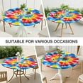 thumbnail image 7 of Colorful Tie Dye Pattern Round Fitted Tablecloth with Elastic Edge,Dining Table Cover Waterproof,Outdoor Round Tablecloth for Camping,Dining,Indoor and Outdoor, 7 of 7