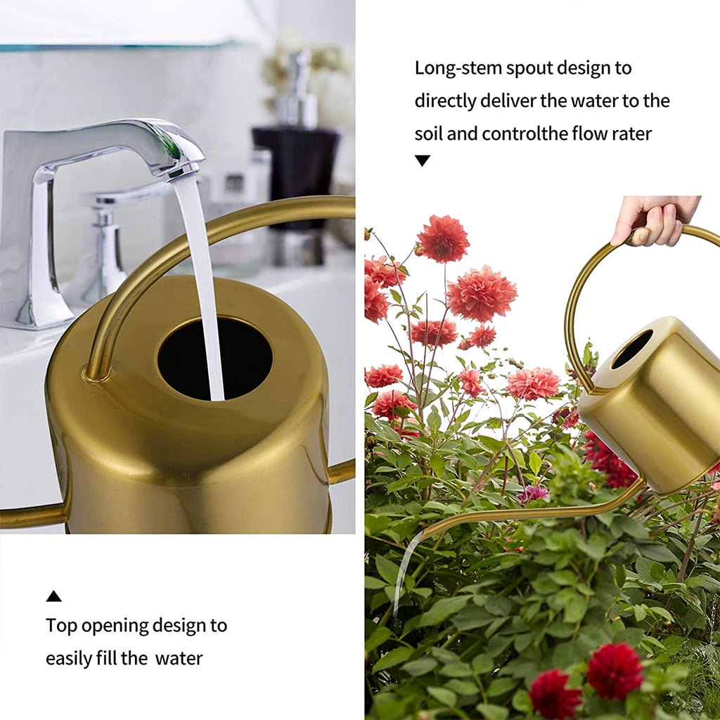 JZROCKER Silver, Golden Long Tips Watering Can Long Spout Watering Easy to Water for Potted , , Flowers and Garden