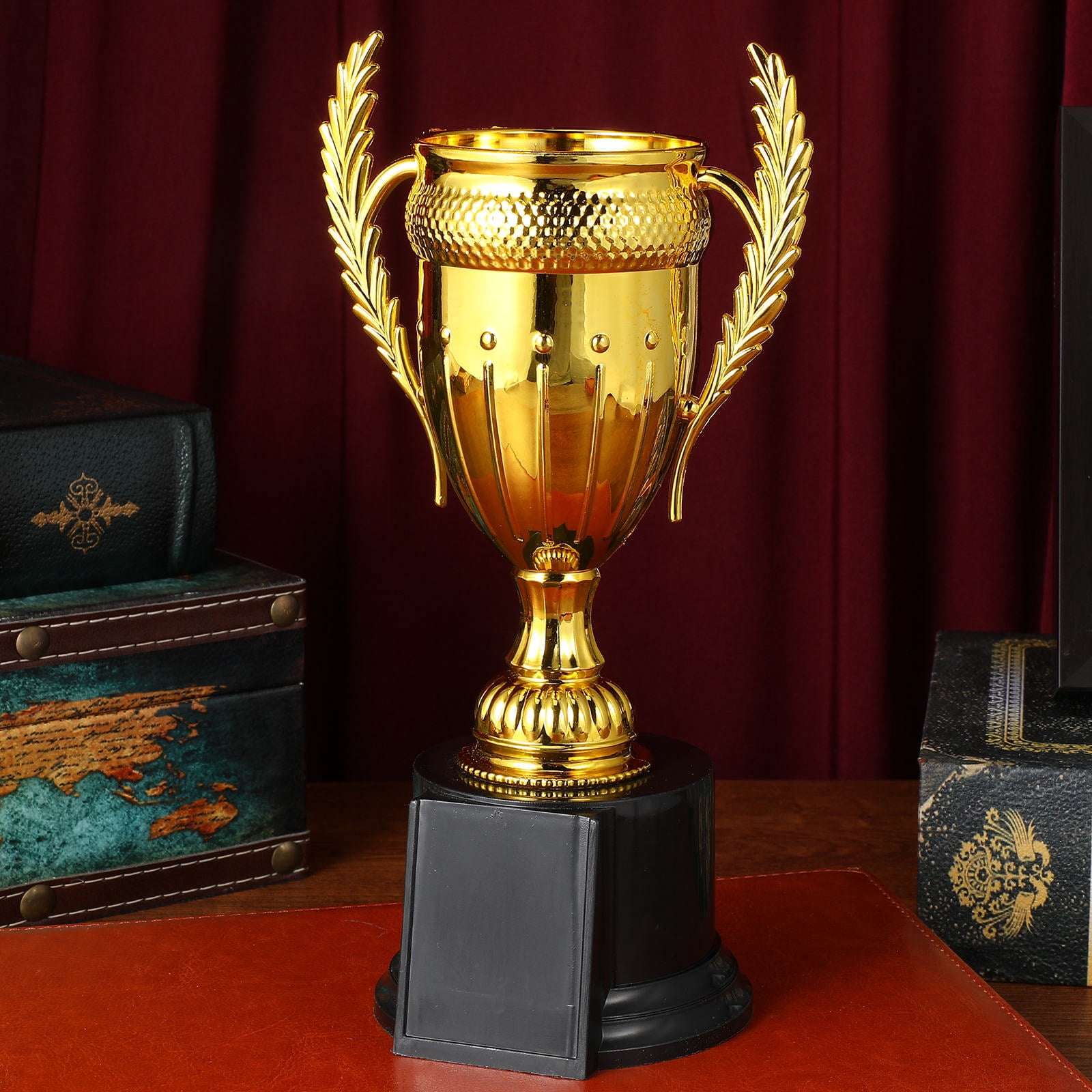 Worgeous 2pcs Golden Trophy Plastic Trophy Cup Award Trophy Party Trophy Decor Trophy Cup Model For Sports Competition