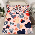 thumbnail image 2 of Feelyou Buffalo Love Heart Full Size Sheets, Dreamy Cartoon Bed Sheets, Modern Fashion Stripes Sheet Sets, Microfiber Bedroom Decor, 4pcs, 2 of 7