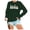 Dark Green, variant on Halloween Sweatshirt for Women Hoodless Sweatshirt Casual Autumn Winter Top with Puppy Round Neck Modern Lightweight Grey XXL