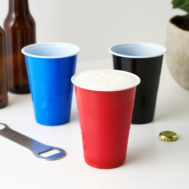 Disposable Party Plastic Cups 16 oz. Red Drinking Cups