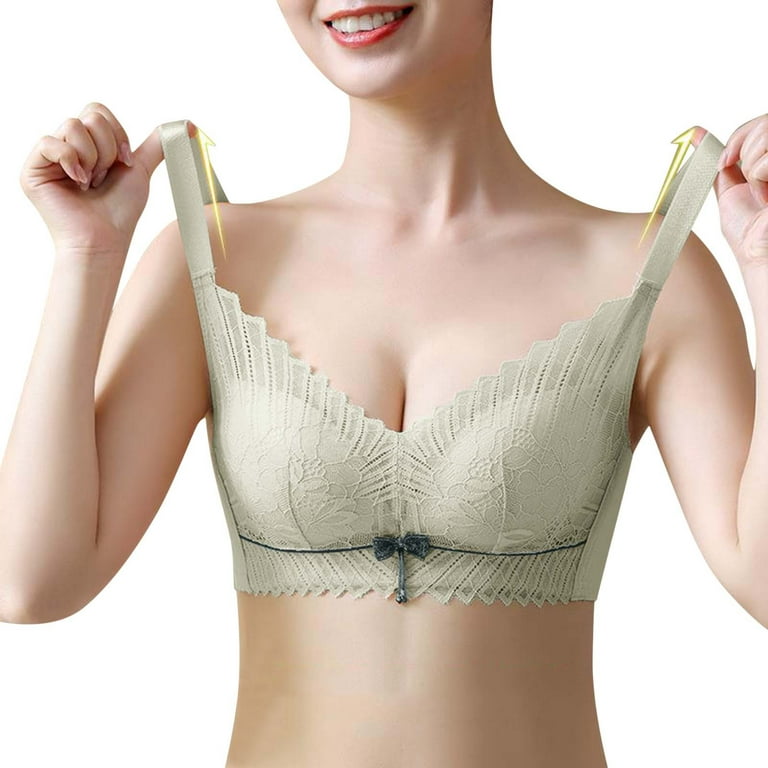 gvdentm Women's Front Closure Cotton Bra Bras For Women Green,S 