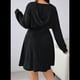 thumbnail image 4 of Conjunto de 2 Piezas para Mujer: Suéter, Vestido, Capa, Sin Mangas, Cuello Cuadrado y Cárdigan Corto de Larga, Conjunto de Punto, Negro, Talla L, 4 of 7