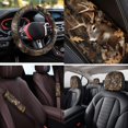thumbnail image 3 of XYZCANDO Deer Camo Forest 14 Pack Car Seat Covers Full Set Steering Wheel Cover Center Console Pad Seat Belt Pads Headrest Covers Cup Coasters for Most Cars SUVs Sedans, 3 of 7