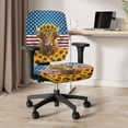 thumbnail image 3 of ZUXONGSY Highland Cow Sunflower Desk Chair Cover 2 Pcs Rotating Chair Cushion Protective Stretch Decorative Fabric Cover Easy to Clean Home Office Chair Decorative Cover 4th of July, 3 of 7