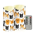 thumbnail image 2 of Cute Cartoon Dog Pattern Flameless Candles 2 PCS with Remote Realistic Moving Flame LED Tapered Pillar Set for Home Decor, 2 of 7