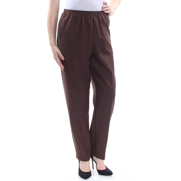 Alfred Dunner Womens Classic Proportional Casual Lounge Pants, Brown, 8 Regular