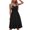 Black, variant on Sngxgn Women's Fall Dresses Long Sleeve Square Neck Casual Pleated Tiered Swing Maxi Dress(Black,L)