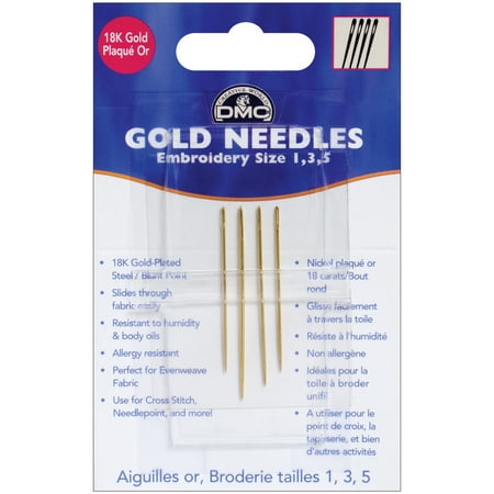UPC: 0077540183104 | DMC Gold Embroidery Hand Needles-Size 1/5 4/Pkg