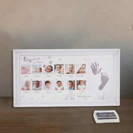FINGERINSPIRE Cadre Photo Ultrasons Grossesse En Bois 25x20 Cm Jaune Clair - Souvenir Émouvant Avec Clips Et Corde De Chanvre