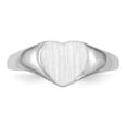 thumbnail image 4 of 14K White Gold Ring Band Signet 8.5x9.0mm Closed Back Heart, Size 5, 4 of 5