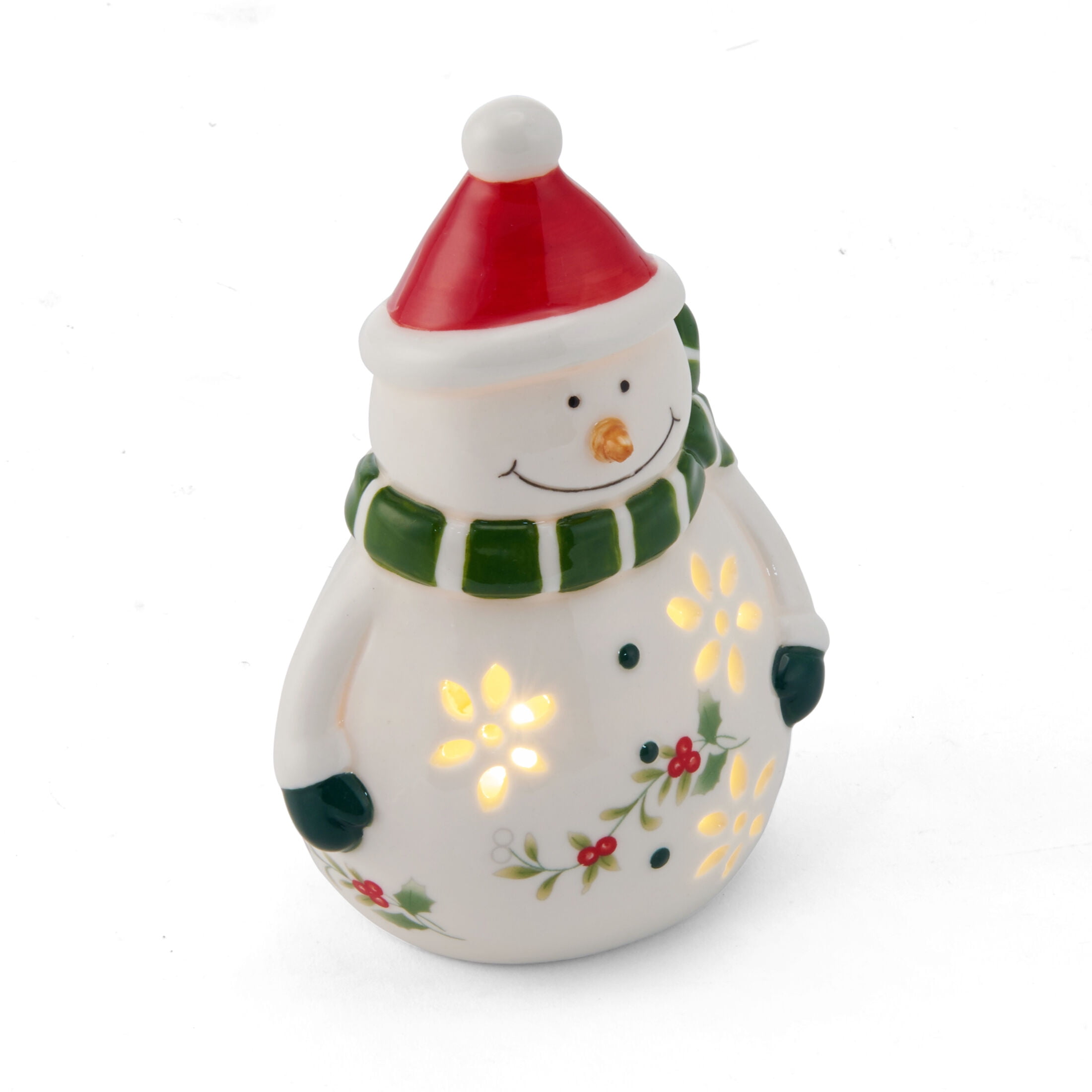Pfaltzgraff Winterberry 5.5 in Led Snowman