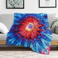 thumbnail image 5 of Colorful Swirls Tie-dye Print Blanket Warm Throw Blanket Soft Flannel Lightweight Throw Blankets Couch Bed Travel Bedding Room Decor for Kids Teens Adults, 5 of 7