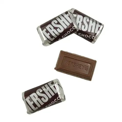 Hershey's Milk Chocolate Miniature Candy Bars - Individually Wrapped - Bulk Pack 2 Pound