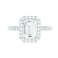 thumbnail image 4 of Rosec Jewels Certified Moissanite Emerald Cut Engagement Ring 2 Carat - Moissanite Halo Ring (6X8 mm, D-VS1 Quality), 10K White Gold, US 5.00, 4 of 9