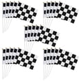 thumbnail image 1 of MasteelfCA 25pcs Sports Events Flags Checkered Race Flags Polyester Flags Match Party Waving Flags with Sticks, 1 of 7