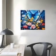 thumbnail image 3 of Nawypu  Zen Stone Canvas Wall Art White Flower and Blue Butterfly on Lake Wall Art for Bathroom Living Room Bedroom Modern Spiritual Yoga Spa Picture Wall Decor Framed Bedroom Wall Art, 3 of 4