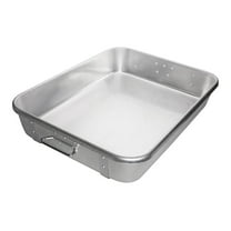 Winware Aluminum Roast Pan 18x24x4.5 Inch - Heavy Duty Double Roaster Combination Pan - Professional Grade Aluminum Roasting Pan with Protective Straps