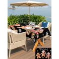 thumbnail image 4 of Outdoor Tablecloth with Umbrella Hole and Zipper, Gingerbread Black Rectangle Table Cloth 60x120 Inch Waterproof Tablecloth, Christmas Winter Snowflake Picnic Table Cover for Patio Camping, 4 of 7