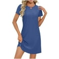 thumbnail image 3 of Young Adult Dresses Women's Fashion Casual Solid Color Pocket Summer Sleeveless Round-Neck Dress S-2XL Gift for Her, 3 of 8