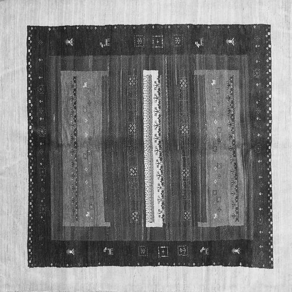 Ahgly Company Indoor Square Abstract Gray Contemporary Area Rugs, 7' Square