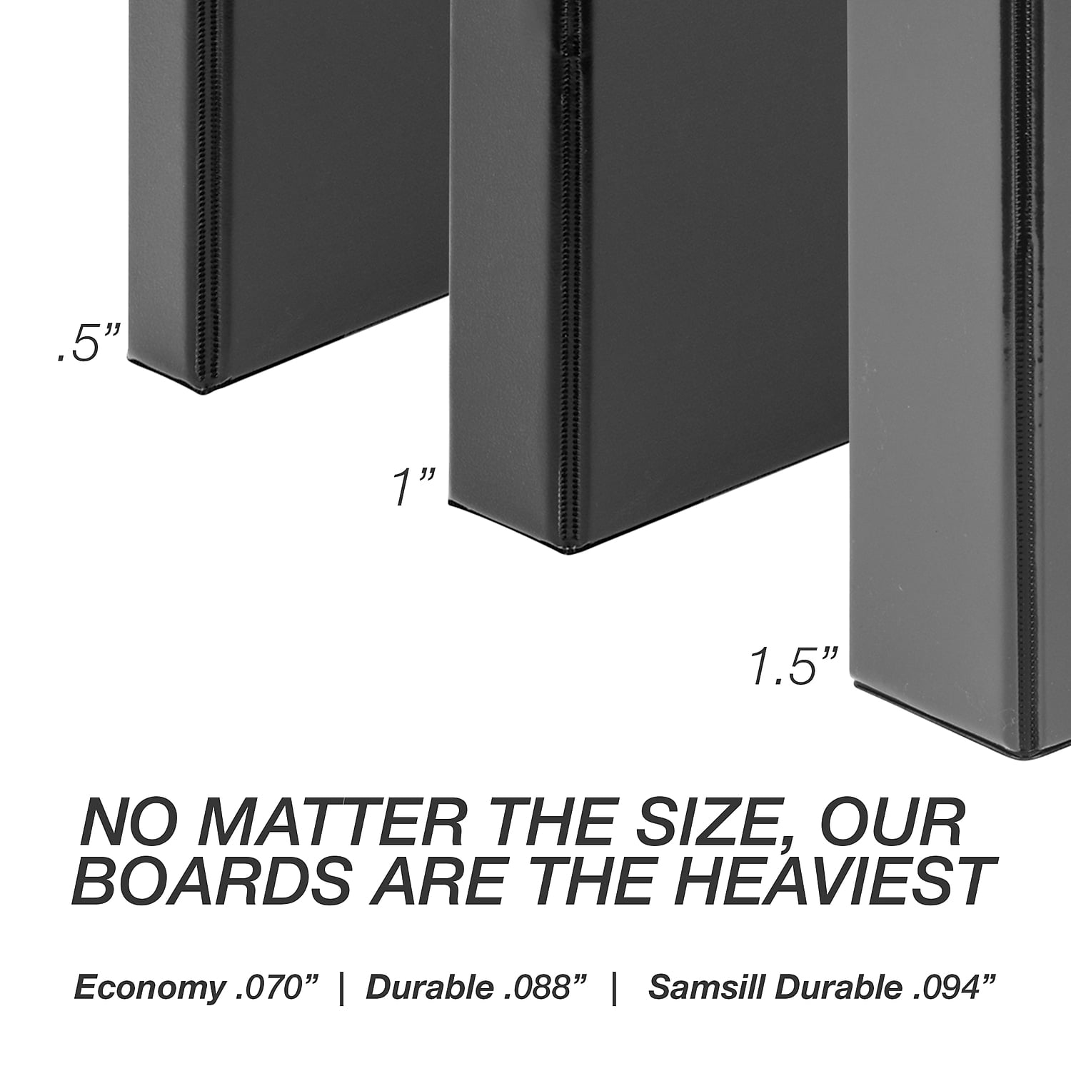 Samsill Durable .5" Round Ring Binder, White, Customizable, 8 Pack