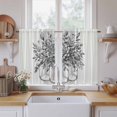 thumbnail image 2 of Eucalyptus Grey Tier Curtains, Vintage Bottle Succulents Flower Stripes Light Filtering Kitchen Curtains, 2Pcs Rod Pocket Half Window Treatments Panels for Sink Cafe Cabinet Basement 27.5x45 Inches, 2 of 9