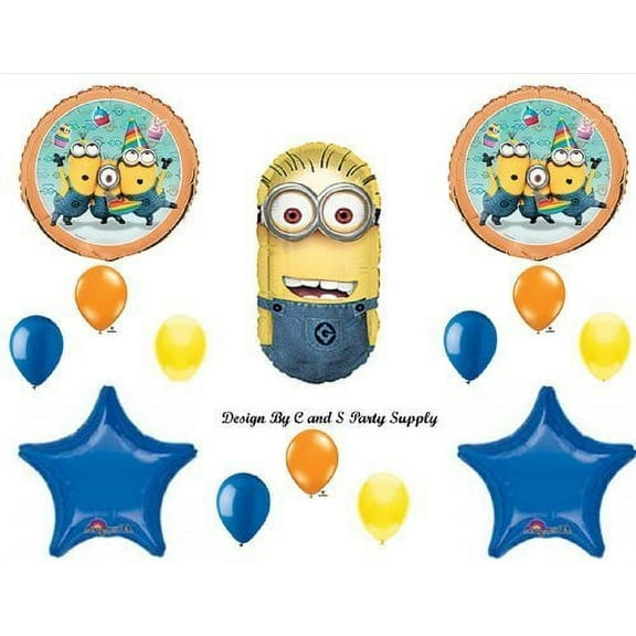 DESPICABLE ME 2 MINIONS BLUE Happy Birthday PARTY Balloons Decorations Supplies by Anagram