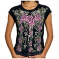 thumbnail image 5 of vigerkar Women's Shirts Clothes Vintage Graphic Tee Y2k 2000s Goth Top Women Short Sleeve Streetwear, Pack of 2 (Pink 1PCS & Purple 1PCS, S), 5 of 5