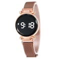 thumbnail image 2 of Reloj de pulsera para damas y niñas, moderno, informal, redondo, LED, reloj de pulsera con pantalla táctil y imán, 2 of 3