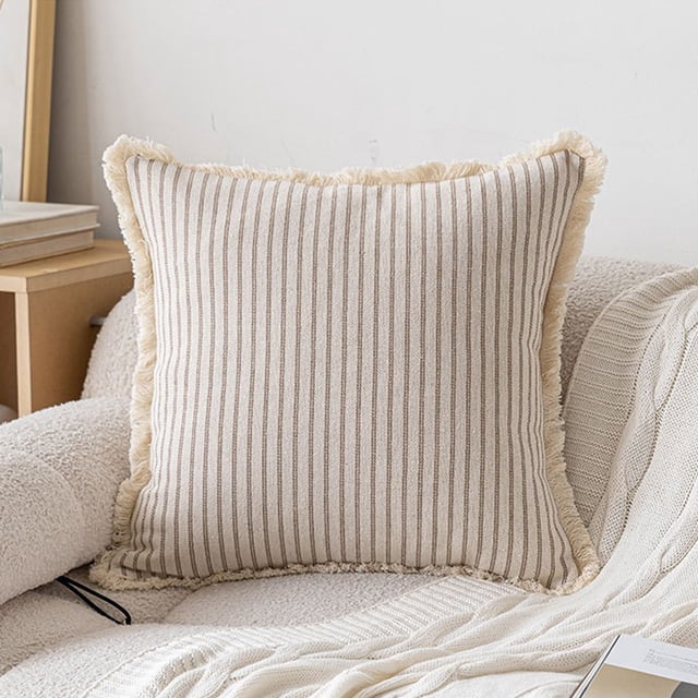 Xihbxyly Funda de Almohada de Punto, Funda de Cojín de Lana Colorida, Cojín Decorativo Suave, Funda Extraíble Fácil de Limpiar, Estilo Sala de Estar y Dormitorio, Acogedor Acento Hogareño.