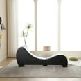 thumbnail image 4 of Lounge Chair, Modern Faux Leather Curved Lounge Chaise Yoga Stretching Lounger Recliner, 4 of 8