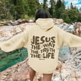 thumbnail image 4 of Jesus The Way The Truth The Life Hoodies for Women Long Sleeve Christian Hooded Sweatshirt with Pockets Pullover Tops, 4 of 7