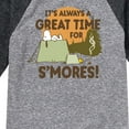 thumbnail image 3 of Peanuts -  It's Always A Great Time For Smores - Toddler And Youth Raglan Graphic T-Shirt, 3 of 6
