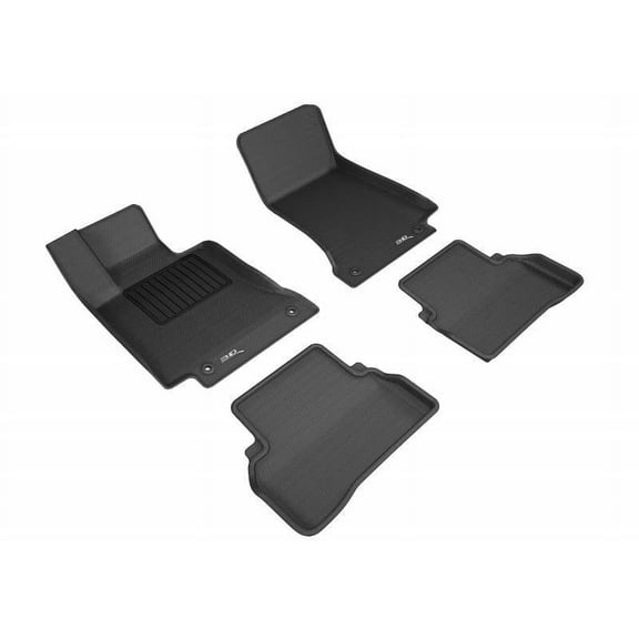 3D MAXpider 2015-2021 Fits Mercedes Benz C-Class (W205) Sedan) W205 C205 1st 2nd Row Black Kagu Carbon Fiber Embossed Pattern Floor Mat L1MB10201509