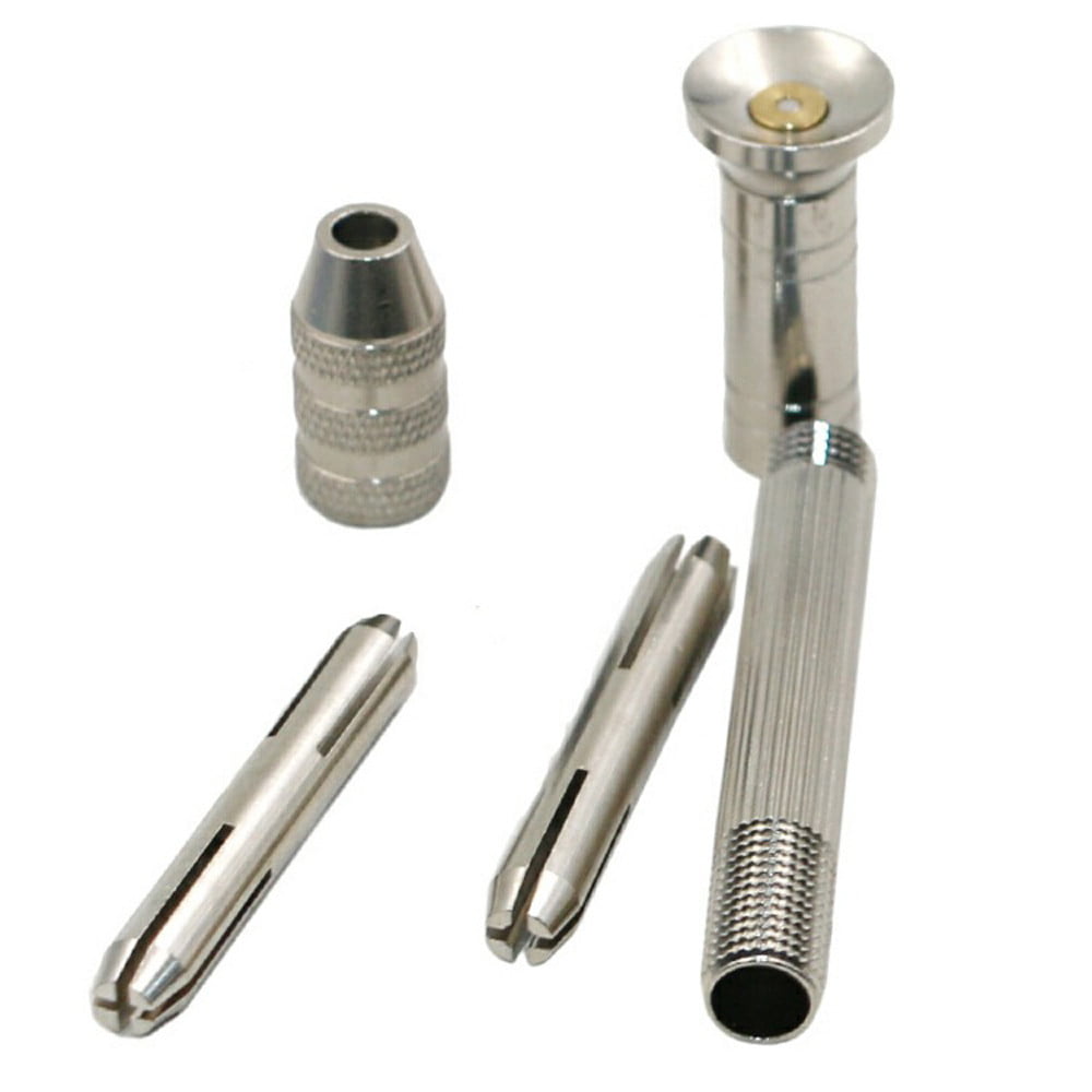 10pc Twist Drill Bit Rotary Little Micro Aluminum Hand Drill With Keyless Chuck 