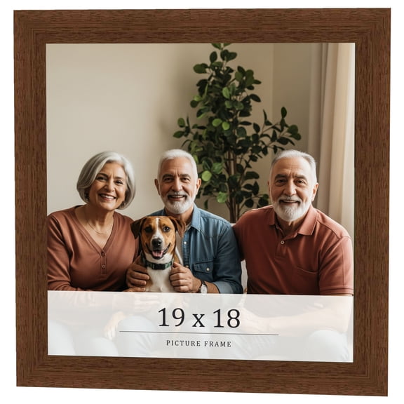 19x18 Brown Real Wood Picture Frame Width 1.25 inches | Interior Frame Depth 0.5 inches | Galvin