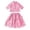 Pink, variant on Xijirk Girls' 2-Piece Part Years Outfit Lace Cropped Top & Tiered Lace Skirt Set,5-6 Years