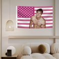 thumbnail image 3 of Jacob Elordi Pink Flag Funny Party Flag Banner Polyester Durable Suitable for Room College Dorm Bedroom Wall Tapestry Decor Indoor and Outdoor, 3 of 5