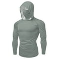thumbnail image 2 of snilers Long Sleeve Shirts for Men Plus Size Hoodies Tops Sun Protection Shirt with Mask Lightweight Hiking Fishing Hooded Blouses, 2 of 9