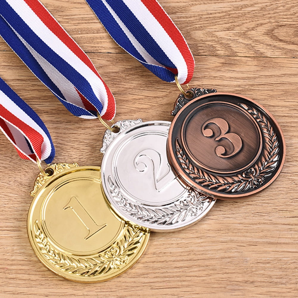 Yibooy 30pcs 2inch Gold Silver Bronze Award Medal with Neck Ribbon Winner Medal(Wheat)