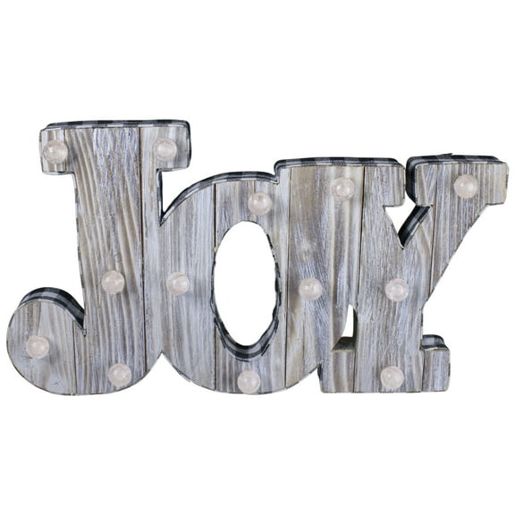 Northlight Lighted 3D Wooden "JOY" Christmas Decoration - 14"