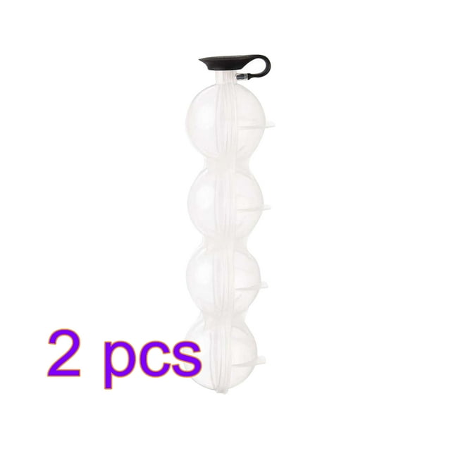 2pcs Ice Ball Mold 4 Grids Round Ice Cube Maker Silicone DIY Beverage Ball Making Tray for Pub Party